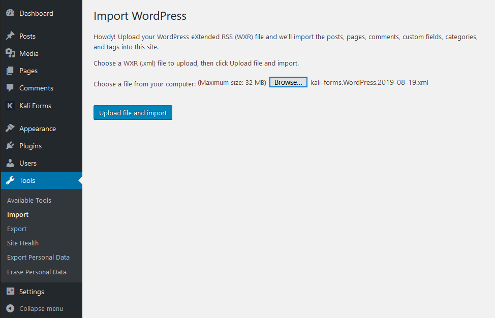 Select Import File