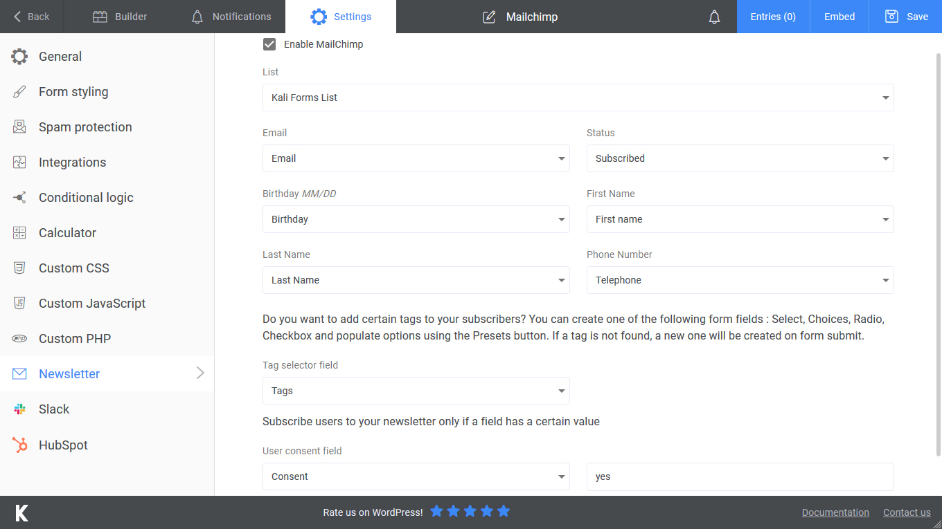 Mailchimp map subscriber information