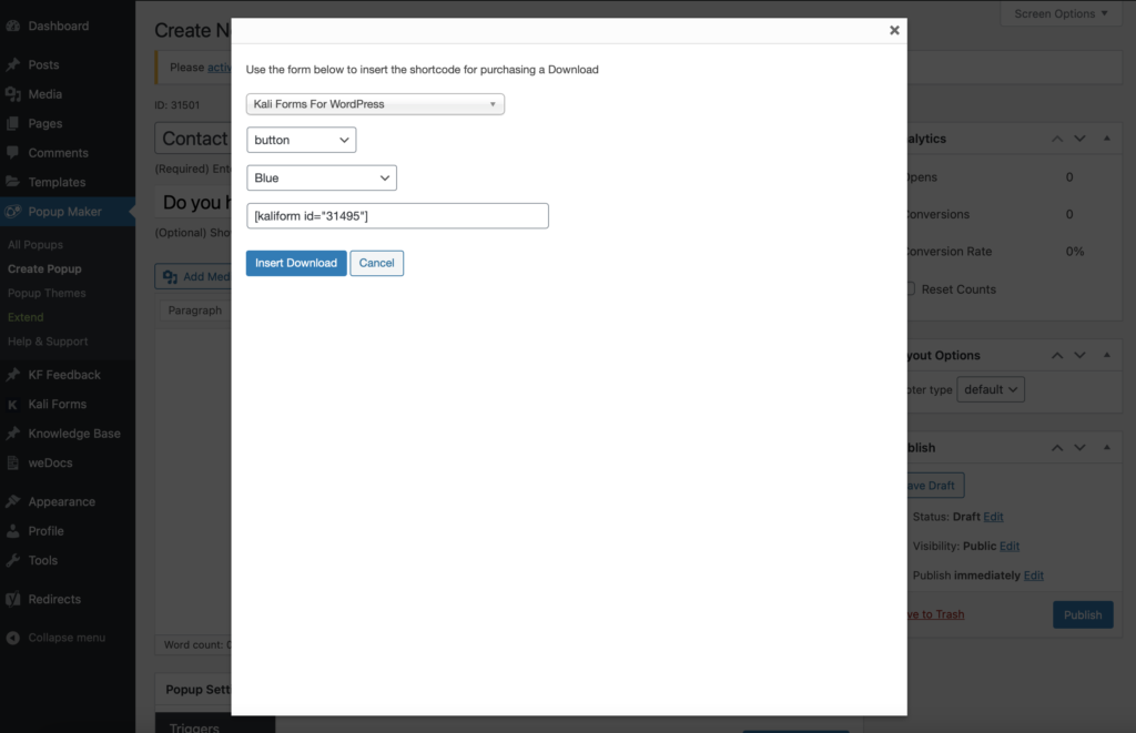 add a Popup Form in WordPress