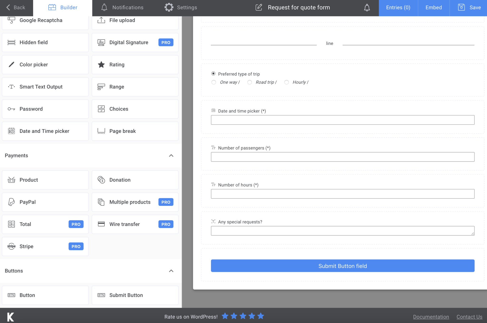 Request for quote form - how to easily create one in 2021 - Kali Forms