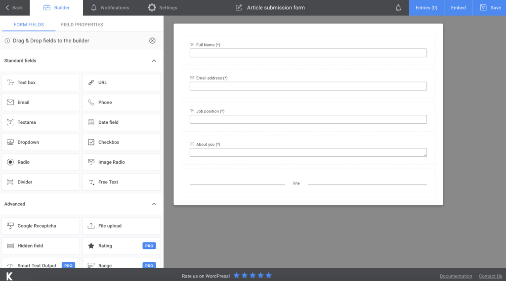 Adding fields to your form