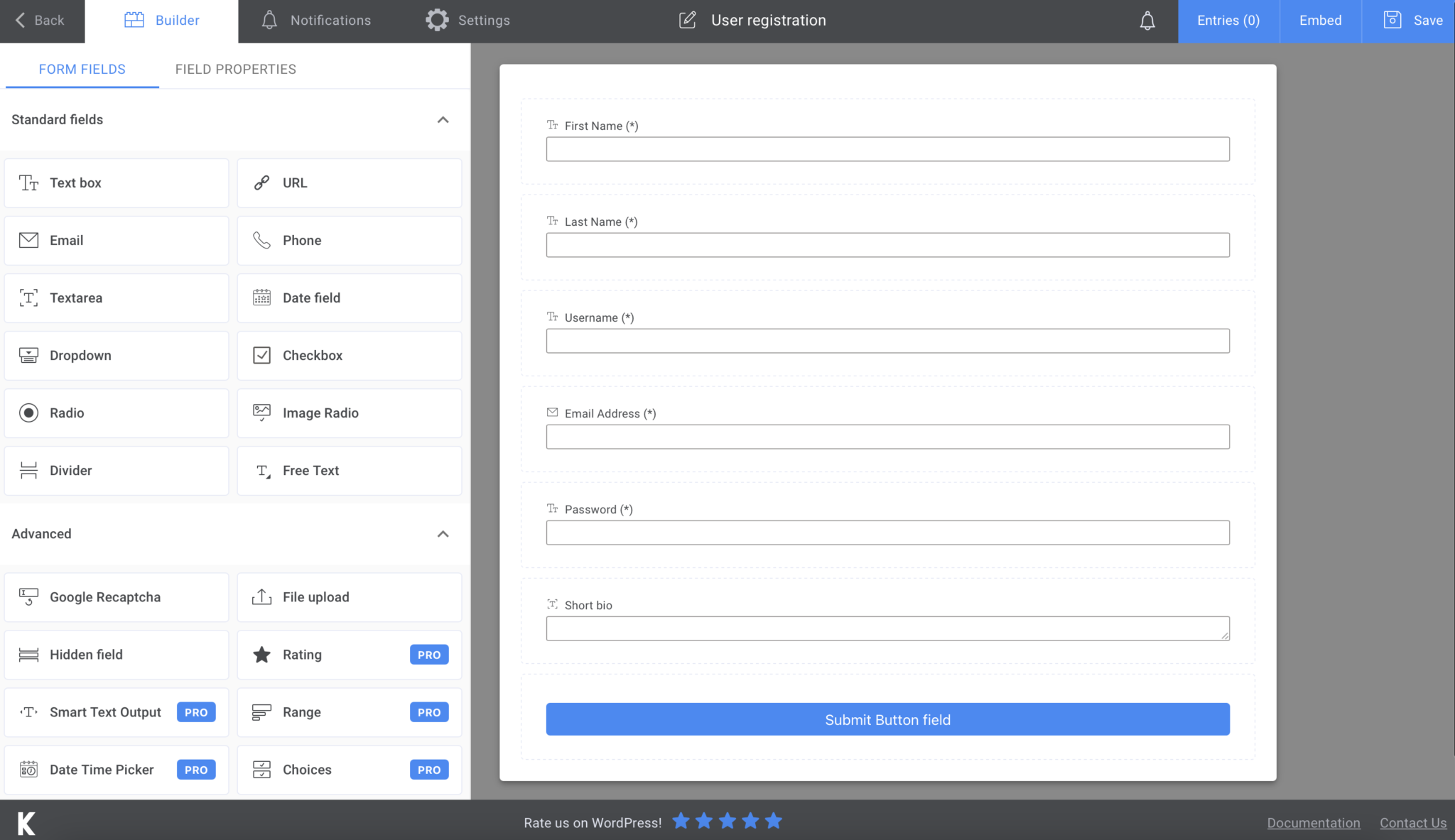 How to create a user registration form in WordPress - Kali Forms