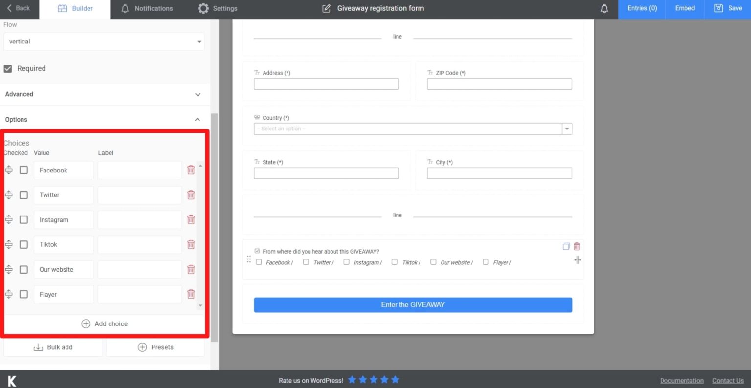 How to create a giveaway registration form – step-by-step 2021 - Kali Forms