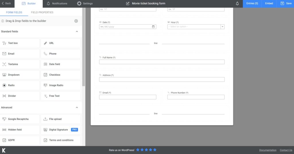 adding fields to the form