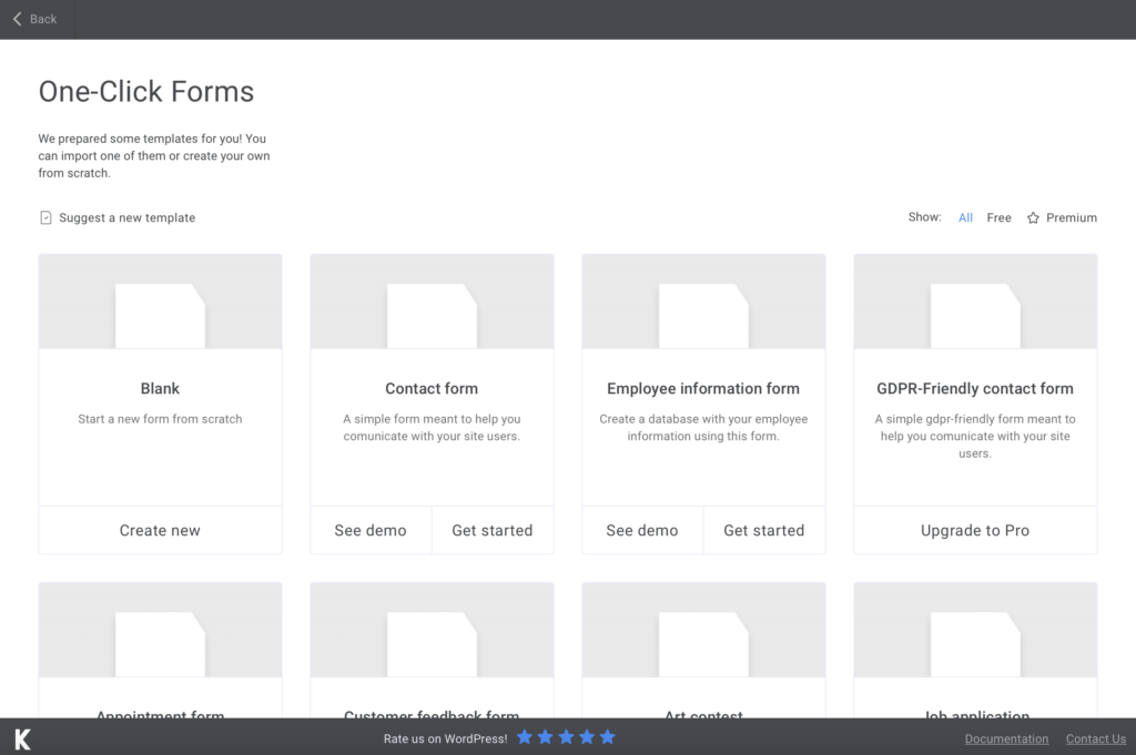 Kali Forms Templates